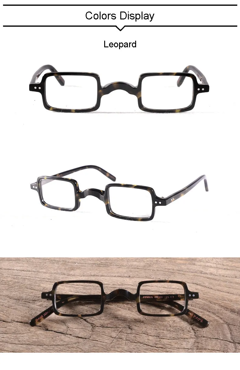 Hdcrafter Unisex Full Rim Square Acetate Wood Frame Eyeglasses Ft6016