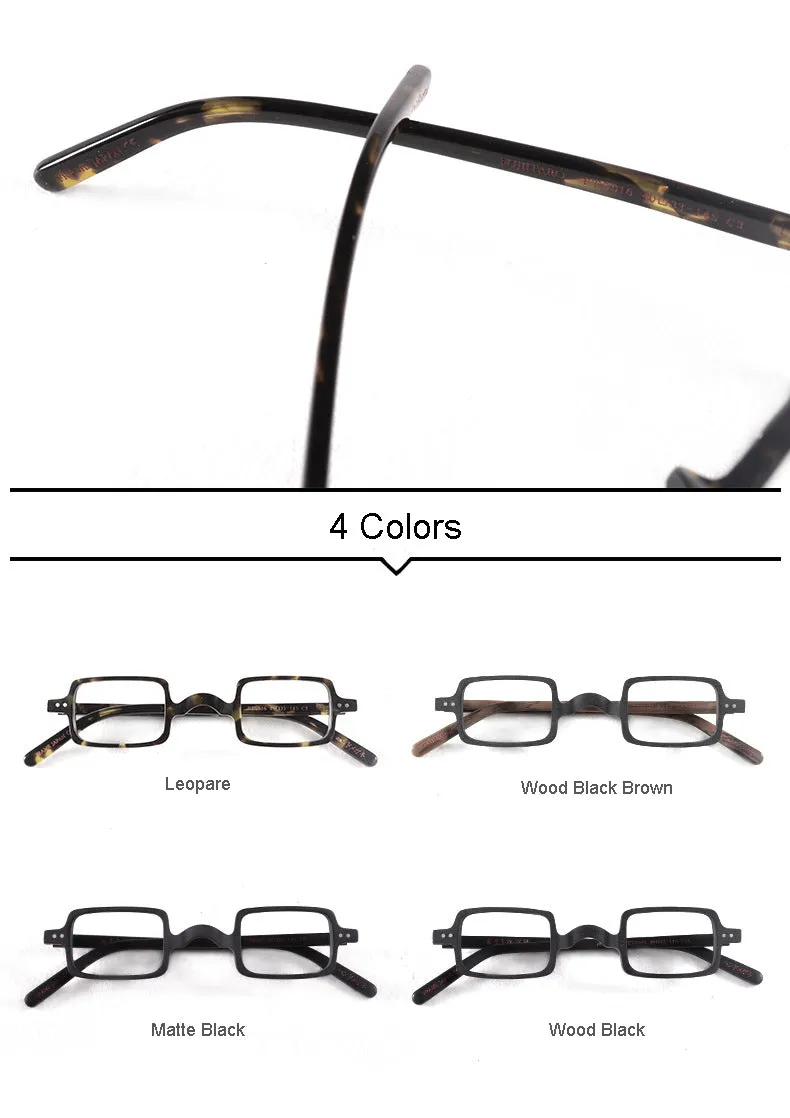 Hdcrafter Unisex Full Rim Square Acetate Wood Frame Eyeglasses Ft6016