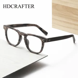 Hdcrafter Unisex Full Rim Square Wood  Eyeglasses 8182