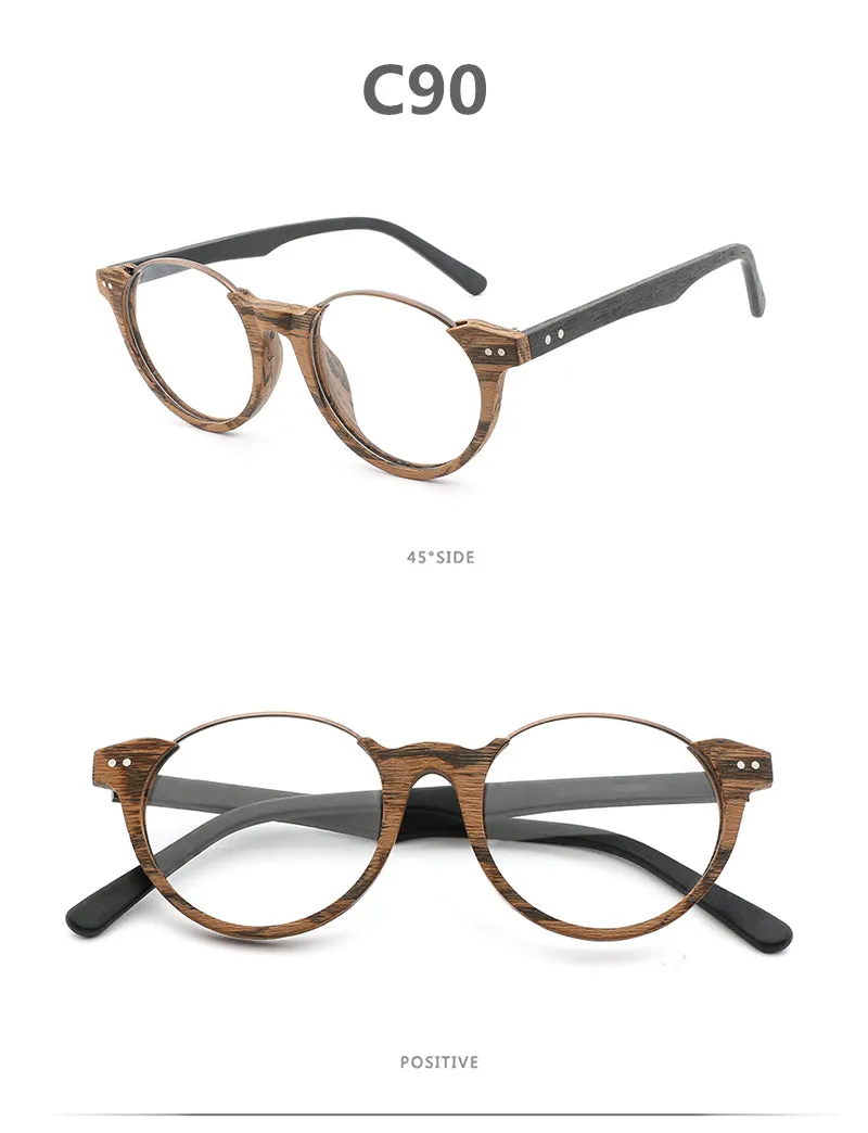 Hdcrafter Unisex Full Rim Square Wood Metal Frame Eyeglasses Ft5359