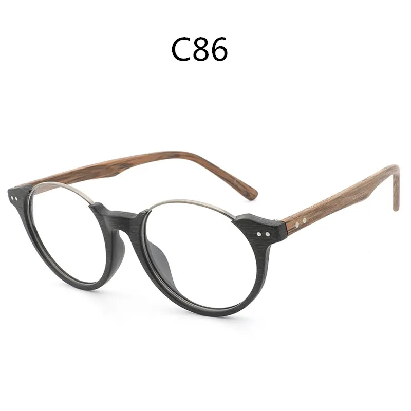 Hdcrafter Unisex Full Rim Square Wood Metal Frame Eyeglasses Ft5359