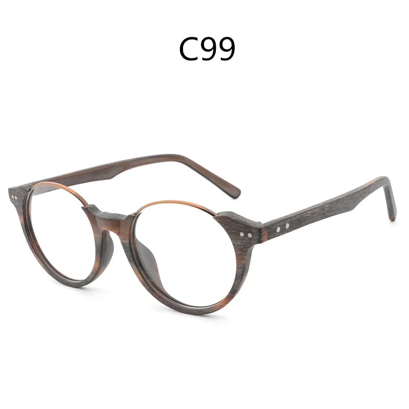 Hdcrafter Unisex Full Rim Square Wood Metal Frame Eyeglasses Ft5359