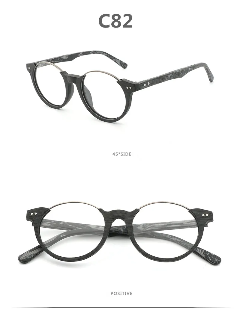 Hdcrafter Unisex Full Rim Square Wood Metal Frame Eyeglasses Ft5359