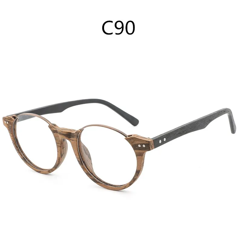 Hdcrafter Unisex Full Rim Square Wood Metal Frame Eyeglasses Ft5359