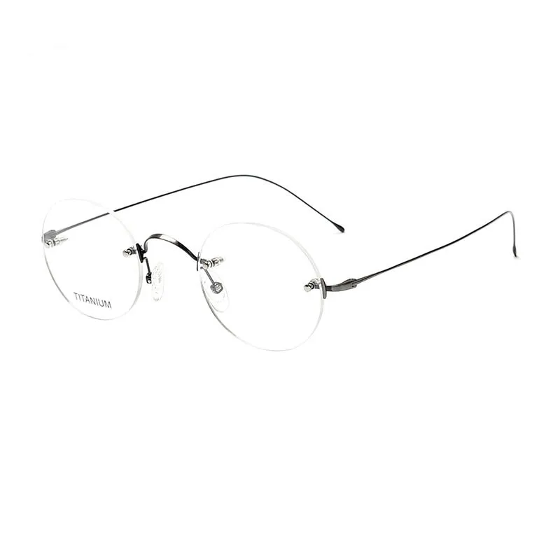 Hdcrafter Unisex Rimless Round Titanium Frame Eyeglasses 16035