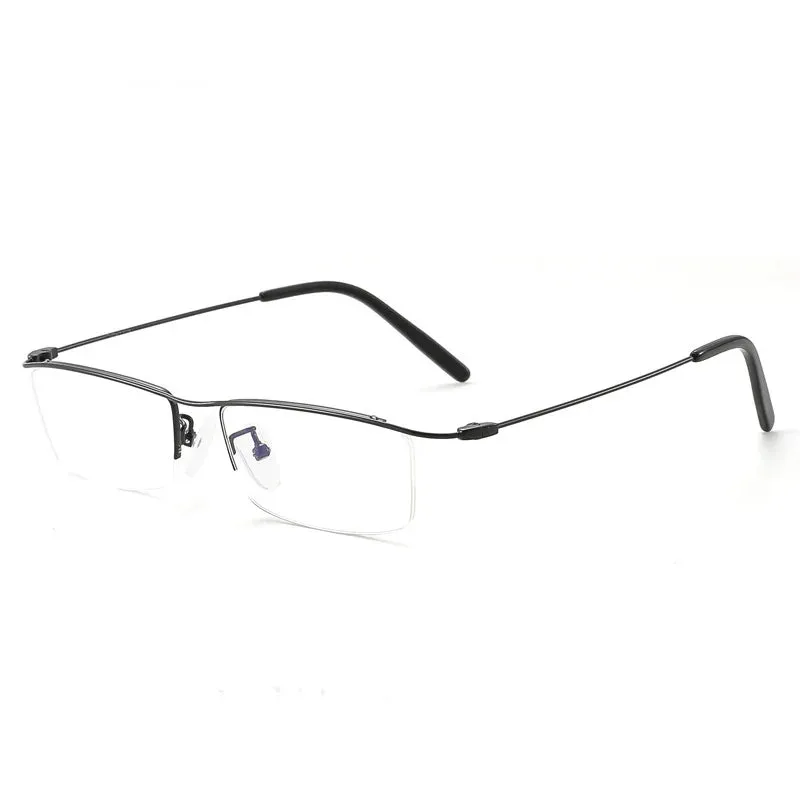 Hdcrafter Unisex Semi Rim Browline Square Titanium Eyeglasses 6688