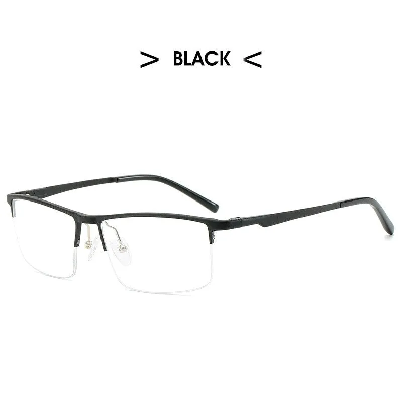 Hdcrafter Unisex Semi Rim Rectangle Square Titanium Frame Eyeglasses 6331