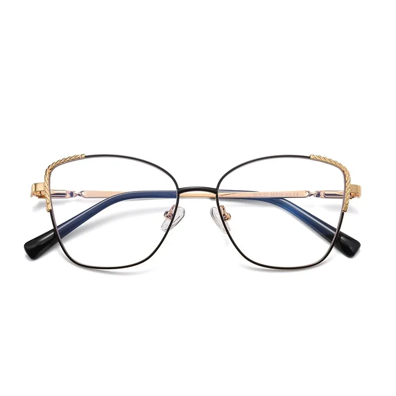 Hdcrafter Women's Full Rim Alloy Cat Eye Frame Eyeglasses 3014