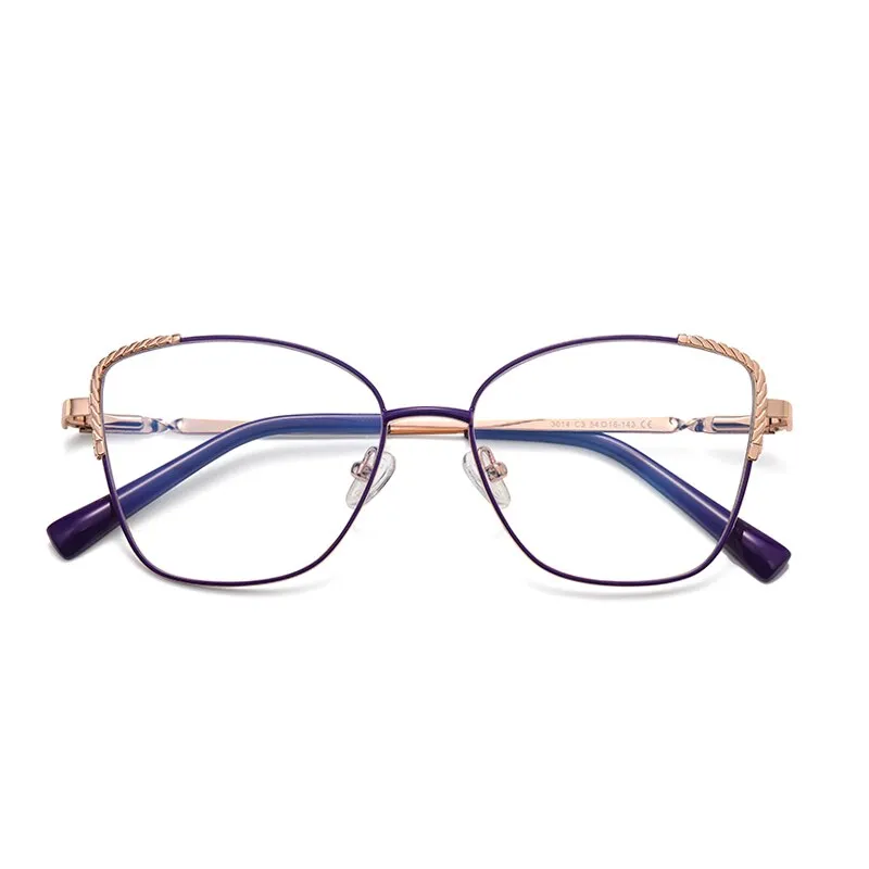 Hdcrafter Women's Full Rim Alloy Cat Eye Frame Eyeglasses 3014