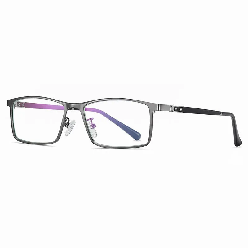 Hotochki Men's Full Rim Alloy Frame Anti Blue Lens Eyeglasses 2316