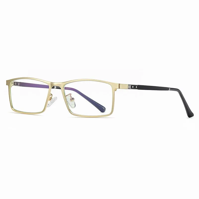 Hotochki Men's Full Rim Alloy Frame Anti Blue Lens Eyeglasses 2316