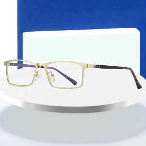 Hotochki Men's Full Rim Alloy Frame Anti Blue Lens Eyeglasses 2316