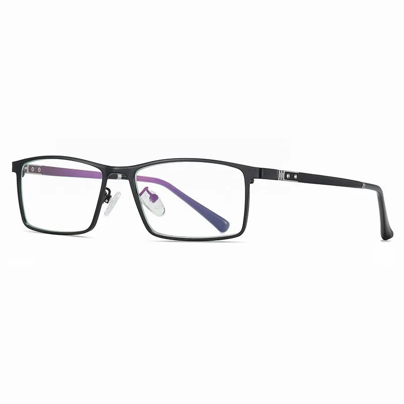 Hotochki Men's Full Rim Alloy Frame Anti Blue Lens Eyeglasses 2316