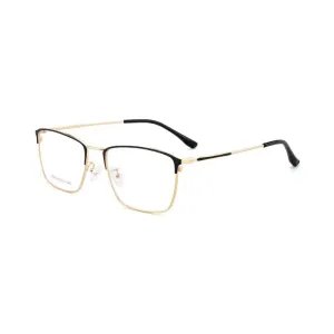 Hotochki Men's Full Rim Square Horned Acetate Alloy Eyeglasses 5059