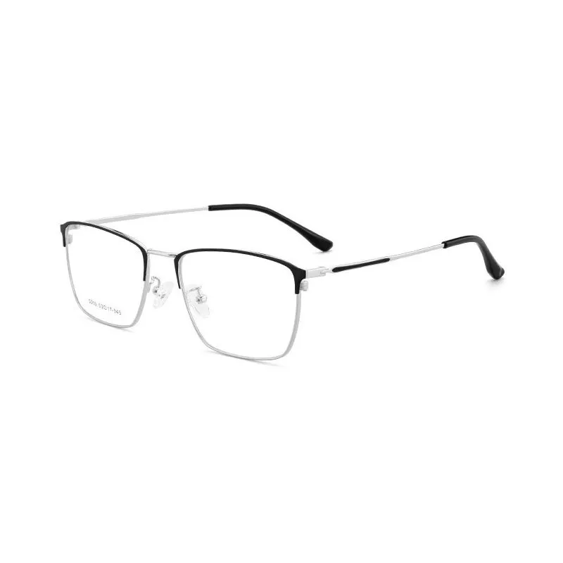 Hotochki Men's Full Rim Square Horned Acetate Alloy Eyeglasses 5059