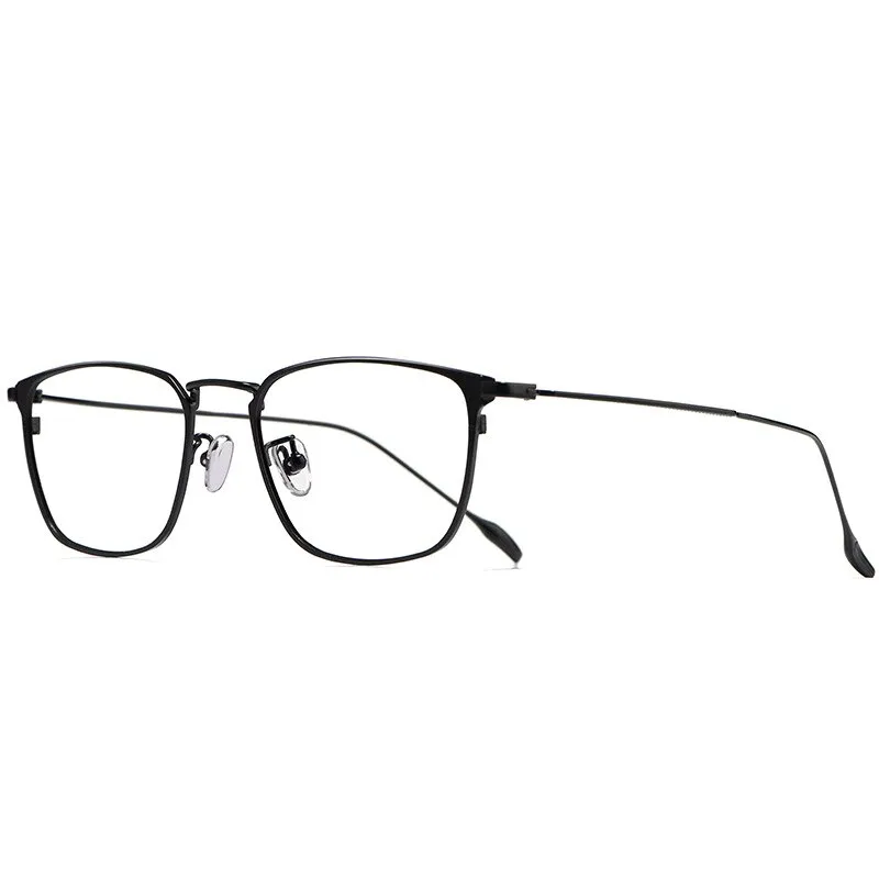 Hotochki Men's Full Rim Square Titanium Ip Electroplated Frame Eyeglasses W8083