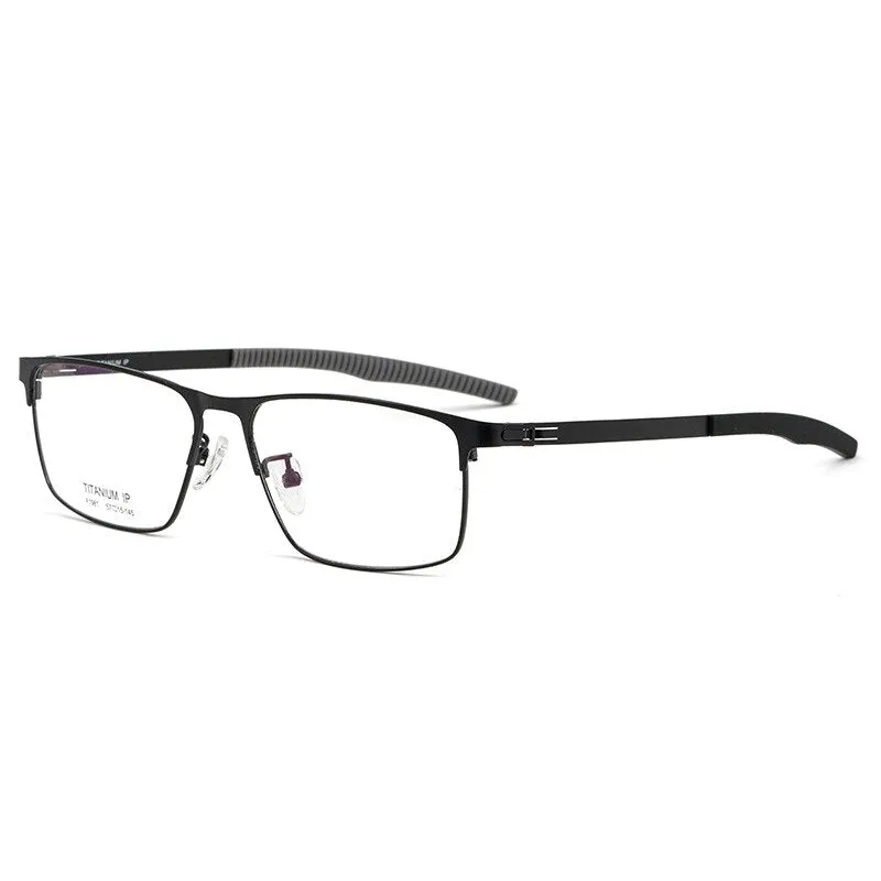 Hotochki Men's Full Rim Titanium Square Frame Eyeglasses F1981