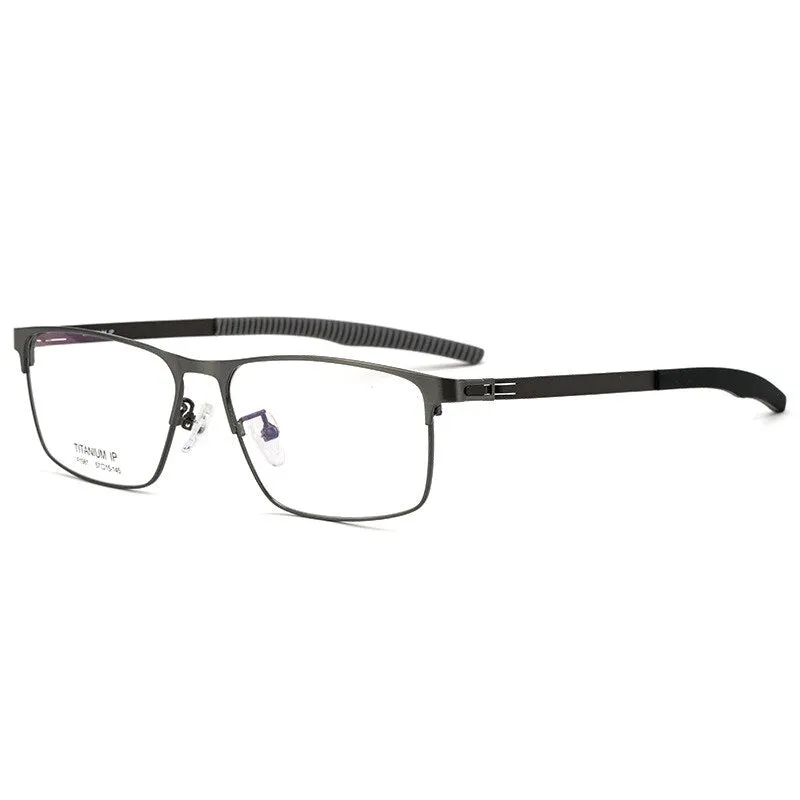 Hotochki Men's Full Rim Titanium Square Frame Eyeglasses F1981