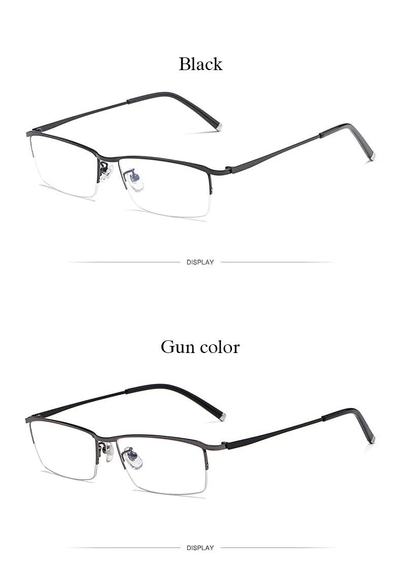 Hotochki Men's Semi Rim Alloy Frame Eyeglasses Z17003