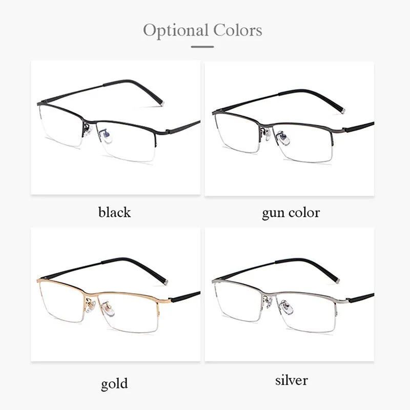 Hotochki Men's Semi Rim Alloy Frame Eyeglasses Z17003