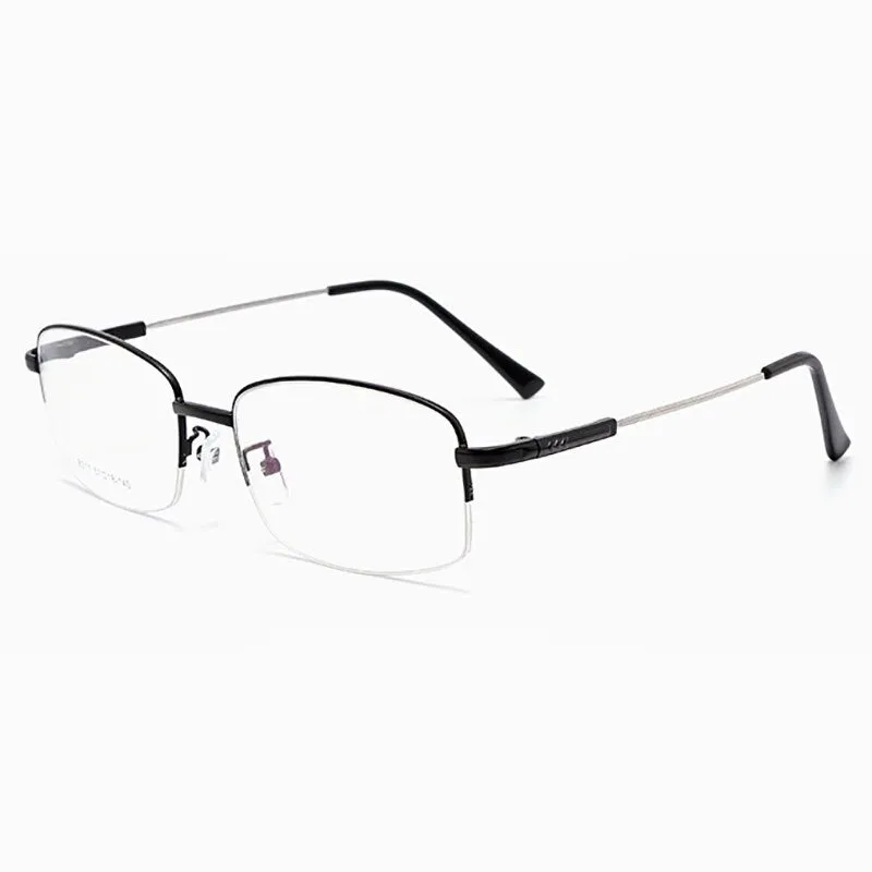 Hotochki Men's Semi Rim Square Alloy Eyeglasses 8217