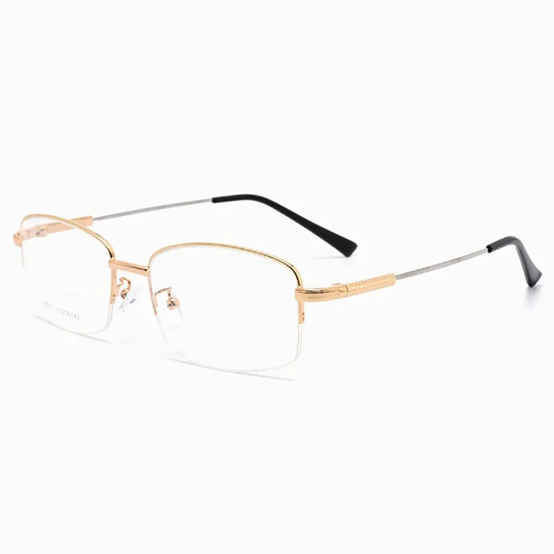 Hotochki Men's Semi Rim Square Alloy Eyeglasses 8217