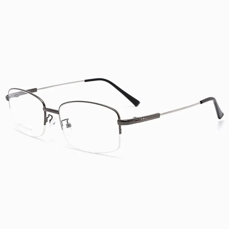 Hotochki Men's Semi Rim Square Alloy Eyeglasses 8217