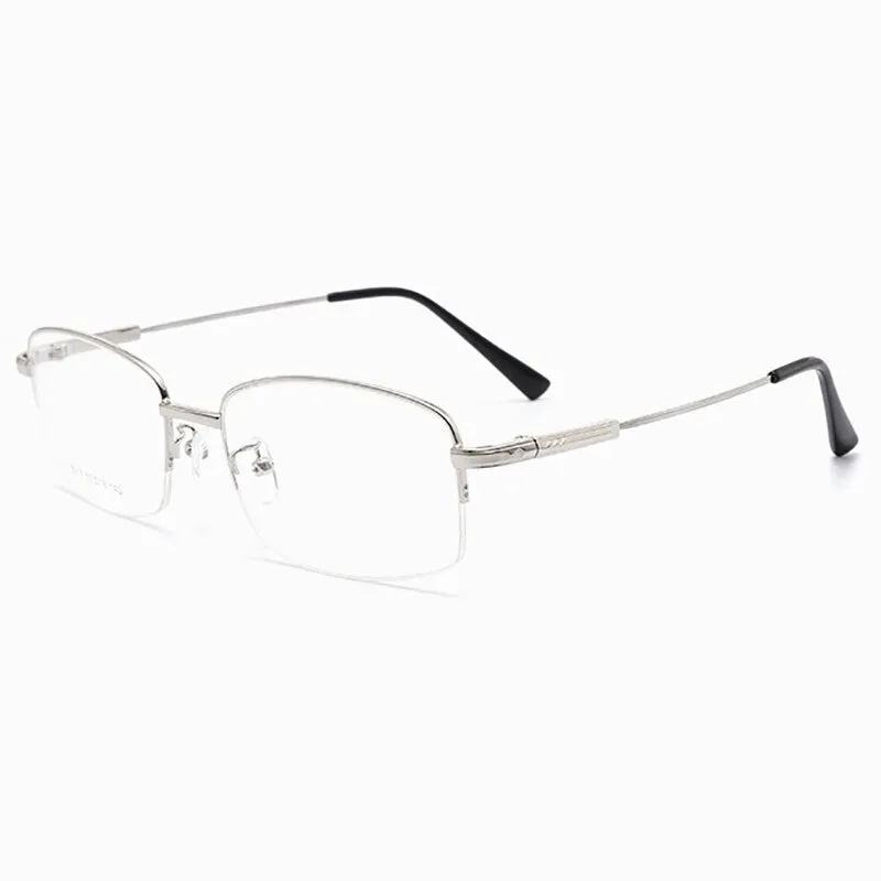 Hotochki Men's Semi Rim Square Alloy Eyeglasses 8217