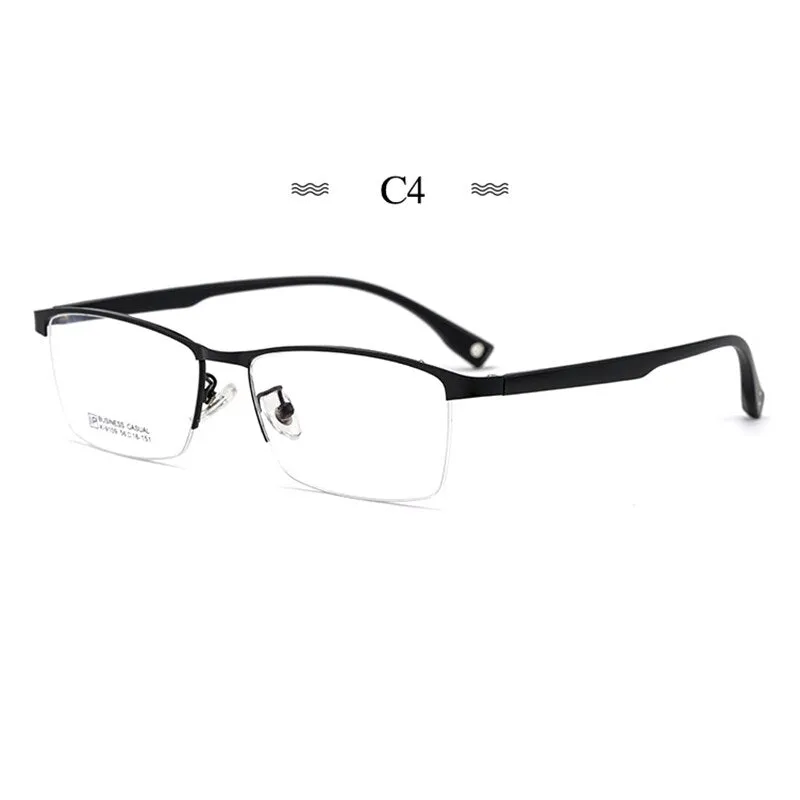 Hotochki Men's Semi Rim Square Tr 90 Titanium Frame Eyeglasses K9109