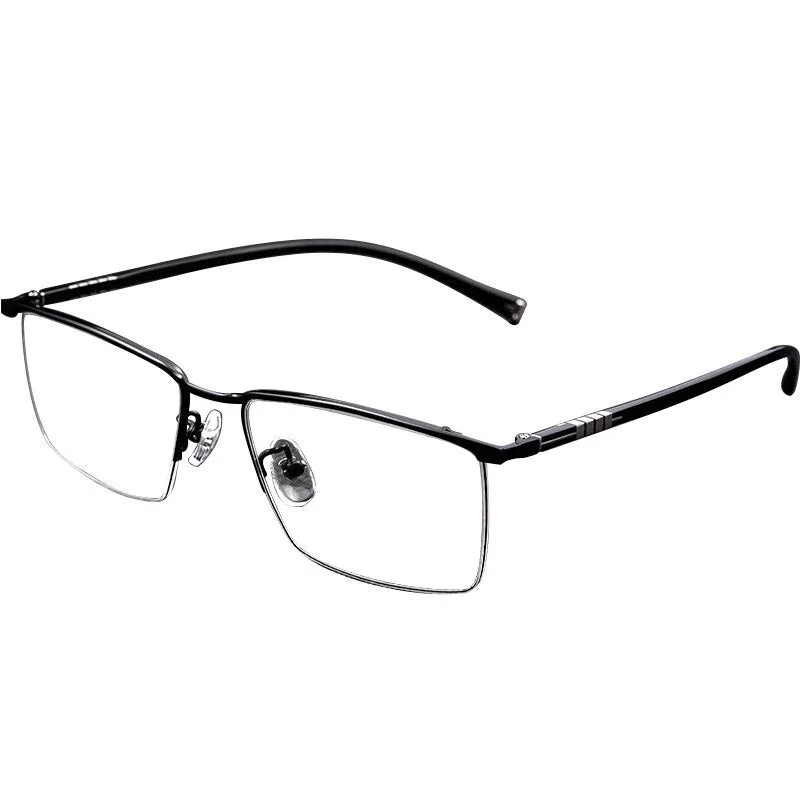 Hotochki Men's Semi Rim Titanium Frame Eyeglasses P9861