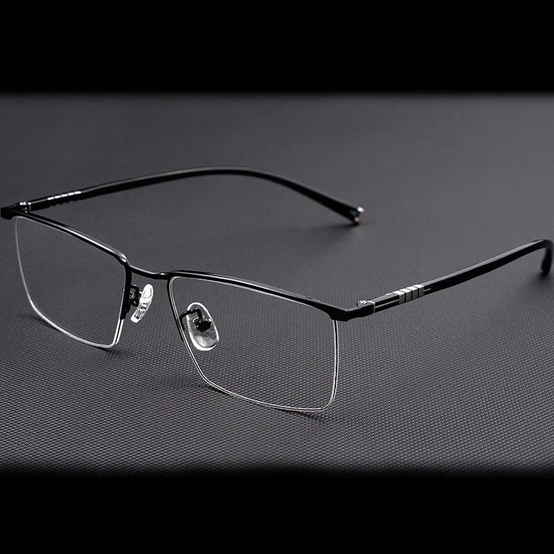 Hotochki Men's Semi Rim Titanium Frame Eyeglasses P9861