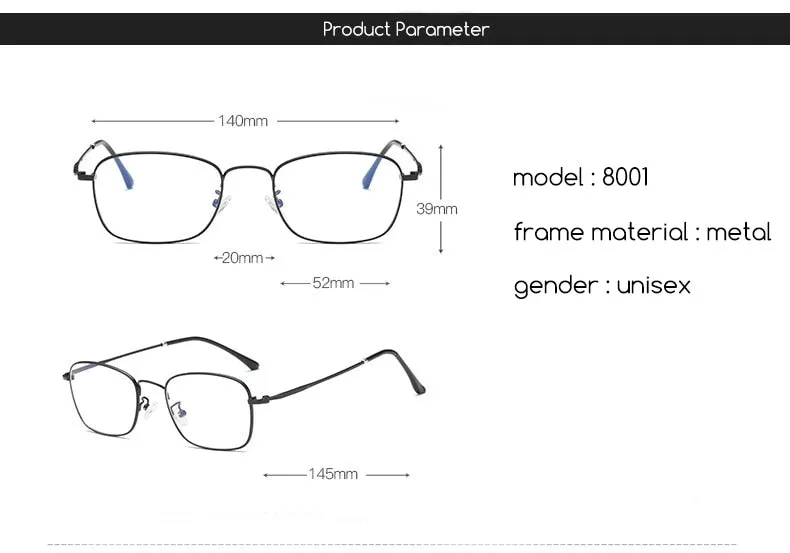 Hotochki Unisex Full Rim Alloy Frame Eyeglasses 5206