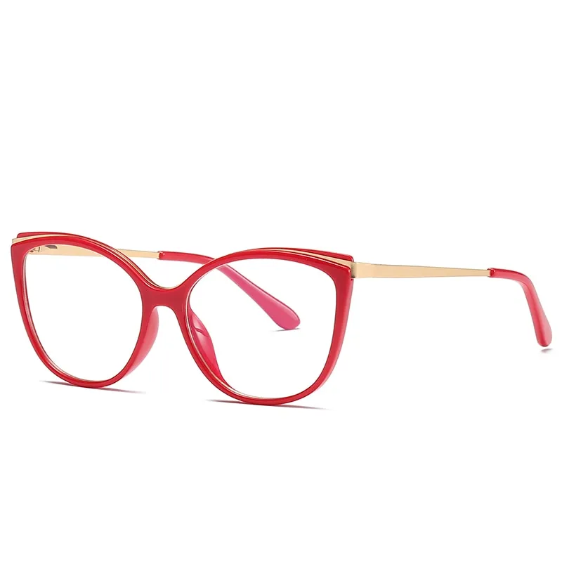 Hotochki Women's Full Rim Cat Eye Alloy Acetate Frame Eyeglasses 2052