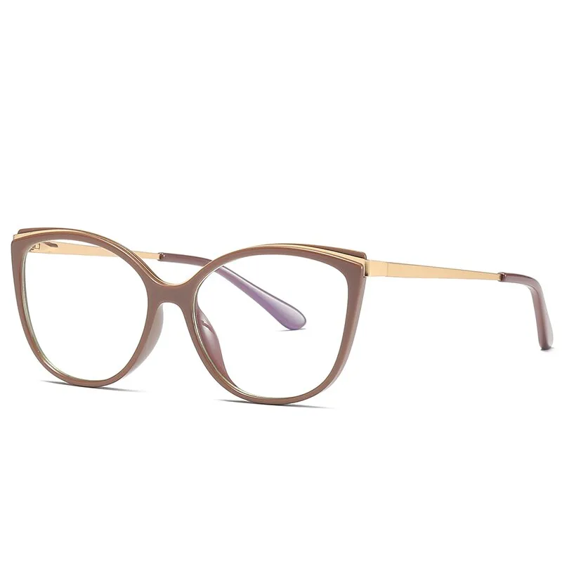 Hotochki Women's Full Rim Cat Eye Alloy Acetate Frame Eyeglasses 2052