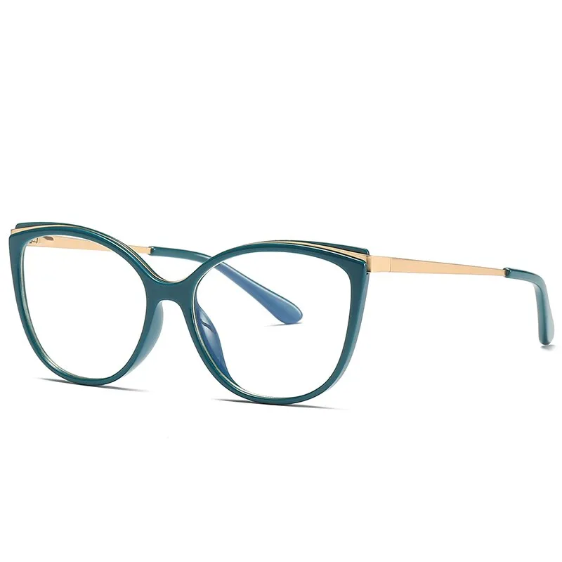 Hotochki Women's Full Rim Cat Eye Alloy Acetate Frame Eyeglasses 2052