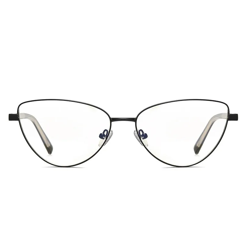 Hotochki Women's Full Rim Cat Eye Alloy Frame Eyeglasses 3006