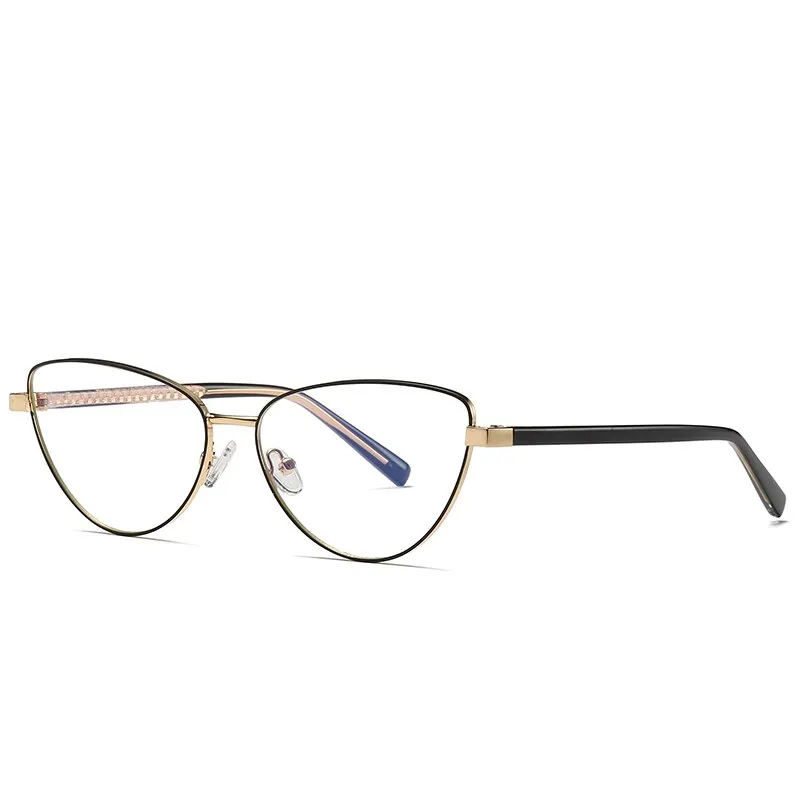 Hotochki Women's Full Rim Cat Eye Alloy Frame Eyeglasses 3006