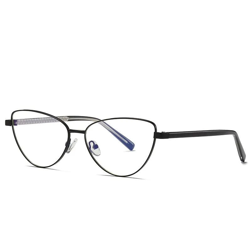 Hotochki Women's Full Rim Cat Eye Alloy Frame Eyeglasses 3006