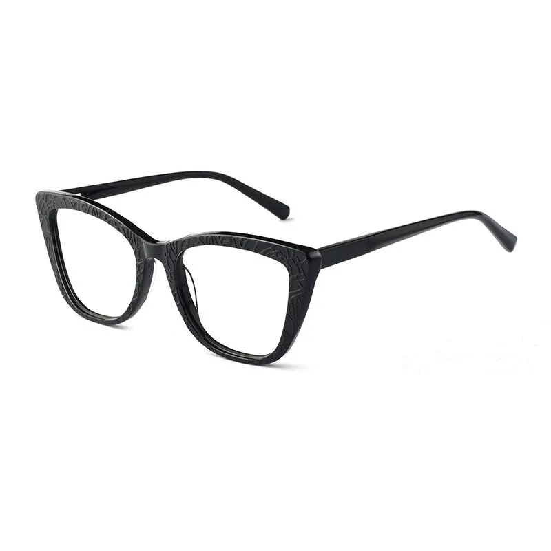 Hotochki Women's Full Rim Cat Eye TR-90 Resin Acetate Frame Eyeglasses Z508