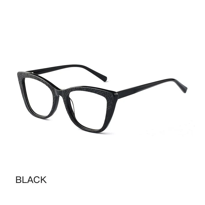 Hotochki Women's Full Rim Cat Eye TR-90 Resin Acetate Frame Eyeglasses Z508