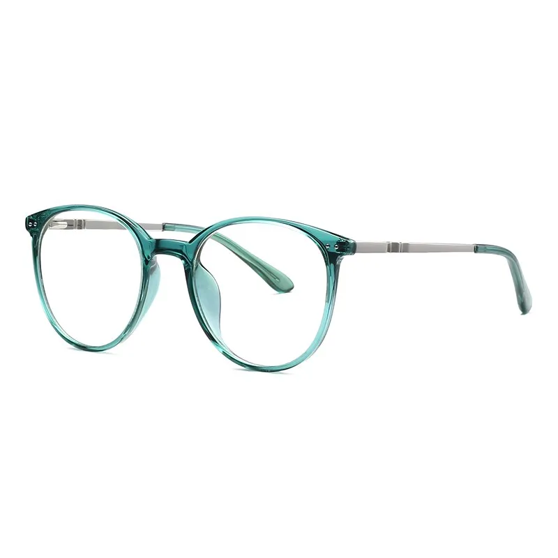 Hotochki Women's Full Rim Round TR-90 Resin Alloy Frame Eyeglasses 2055