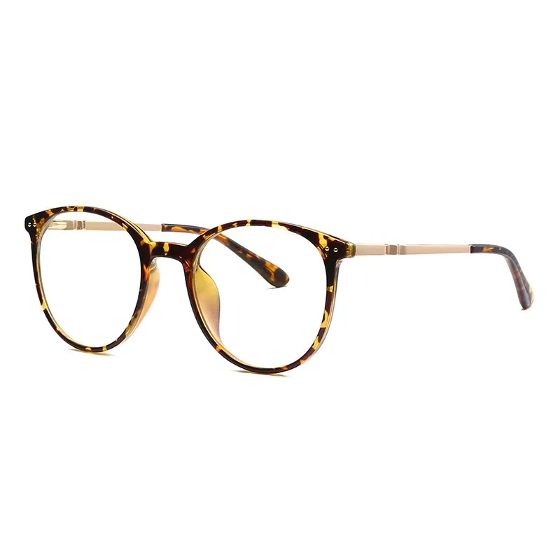 Hotochki Women's Full Rim Round TR-90 Resin Alloy Frame Eyeglasses 2055