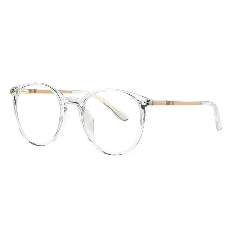 Hotochki Women's Full Rim Round TR-90 Resin Alloy Frame Eyeglasses 2055