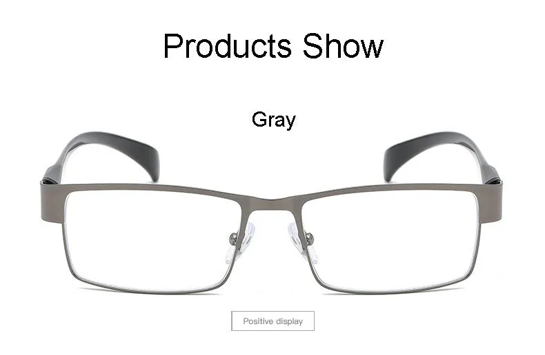 Hotony Men's Full Rim Rectangle Alloy Frame Reading Glasses R89868