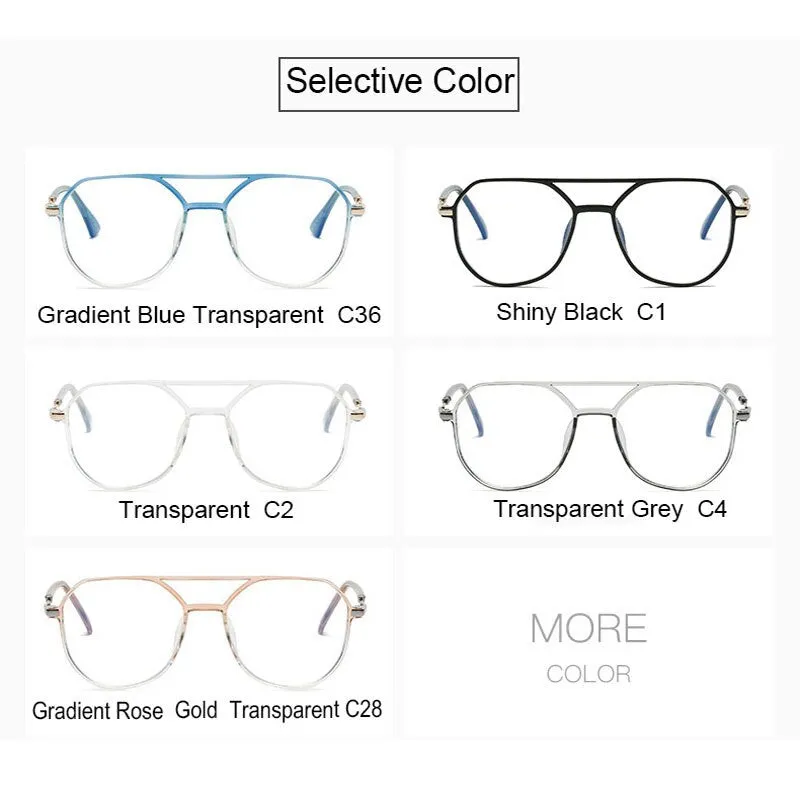 Hotony Unisex Full Rim Large Square Double Bridge Acetate Eyeglasses 30062