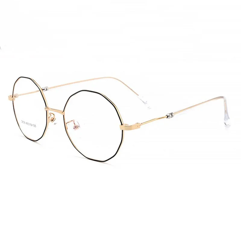 Hotony Unisex Full Rim Polygon Round Alloy Frame Spring Hinge Eyeglasses D838