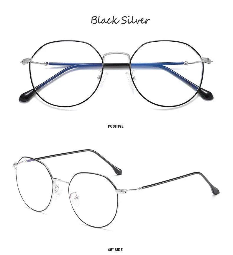 Hotony Unisex Full Rim Polygonal Alloy Frame Eyeglasses 1905