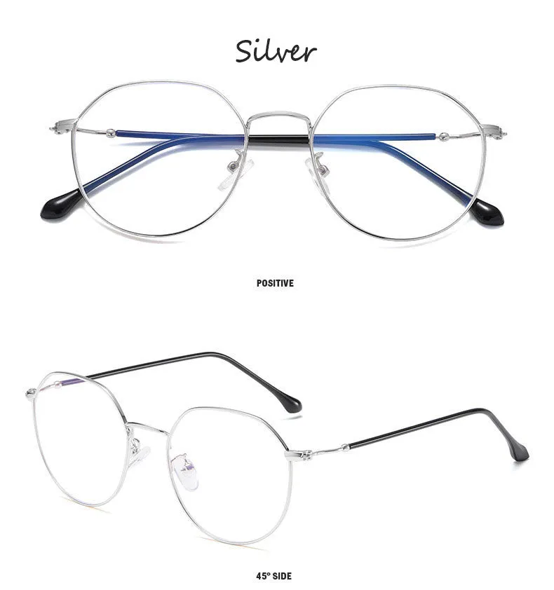 Hotony Unisex Full Rim Polygonal Alloy Frame Eyeglasses 1905