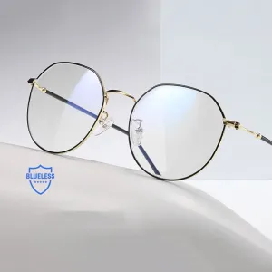 Hotony Unisex Full Rim Polygonal Alloy Frame Eyeglasses 1905