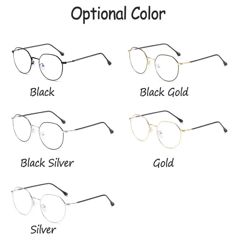 Hotony Unisex Full Rim Polygonal Alloy Frame Eyeglasses 1905